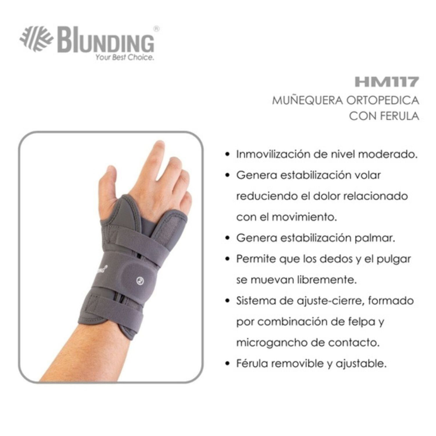 Mu&ntilde;equera Ortopedica Con Ferula Derecha Talla Xl-blunding image number 2.0