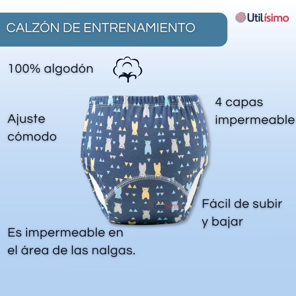 Pack 6 Calzón Calzoncillo Entrenamiento Algodón Absorbente Transpirable Cintura Elástica image number 5.0