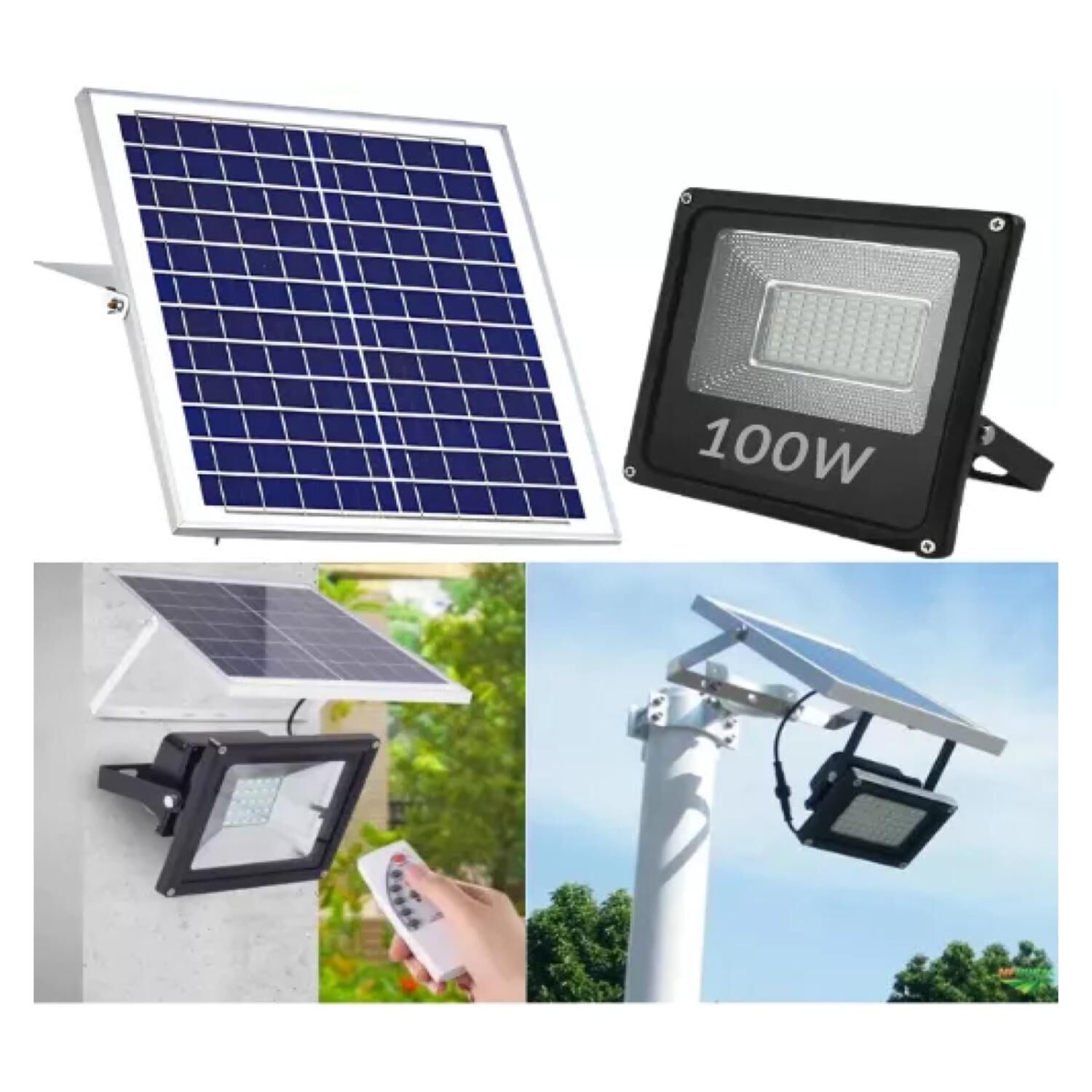 Foco Led Con Panel Solar 100w Montable Ajustable image number 3.0