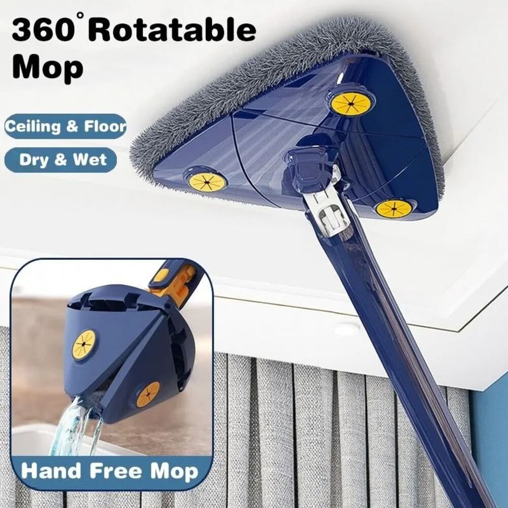 Pack X3 Mopa Trapeador Lampazo Triangular Ajustable Giratoria 360 Gris image number 6.0