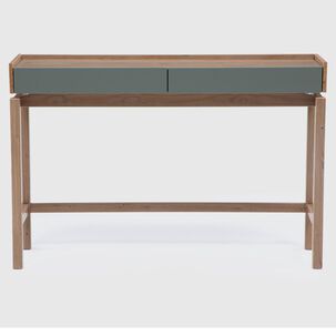 Mesa De Arrimo Roca Barcelona 2 Cajones Verde-roble