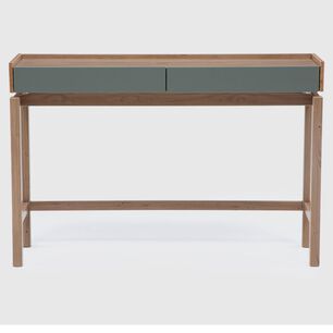 Mesa De Arrimo Roca Barcelona 2 Cajones Verde-roble