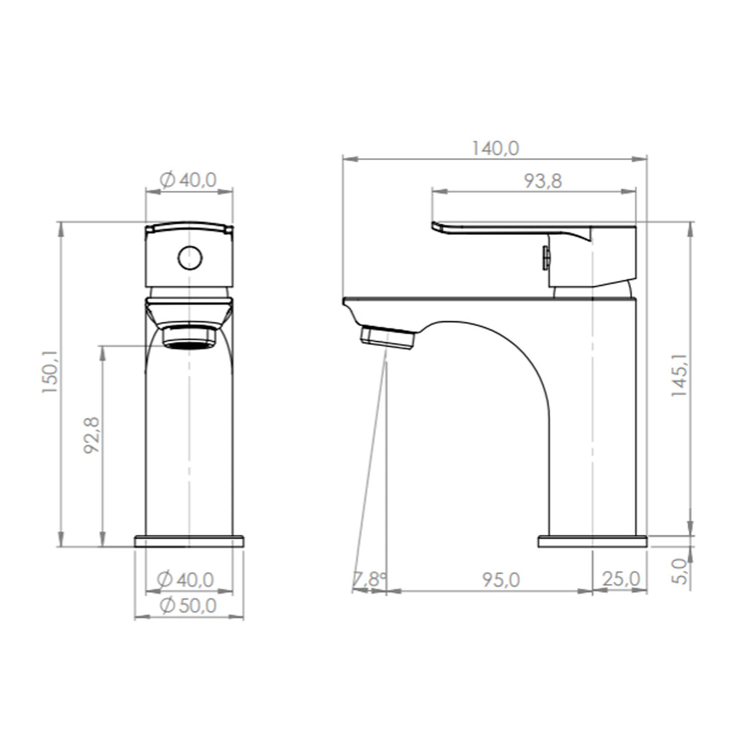 Monomando Llave Grifo Lavamanos Modelo Giorgio Marca Stretto image number 6.0