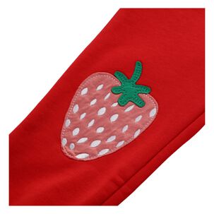 Pantalón Buzo Niña 100% Algodón Rojo Frutillas