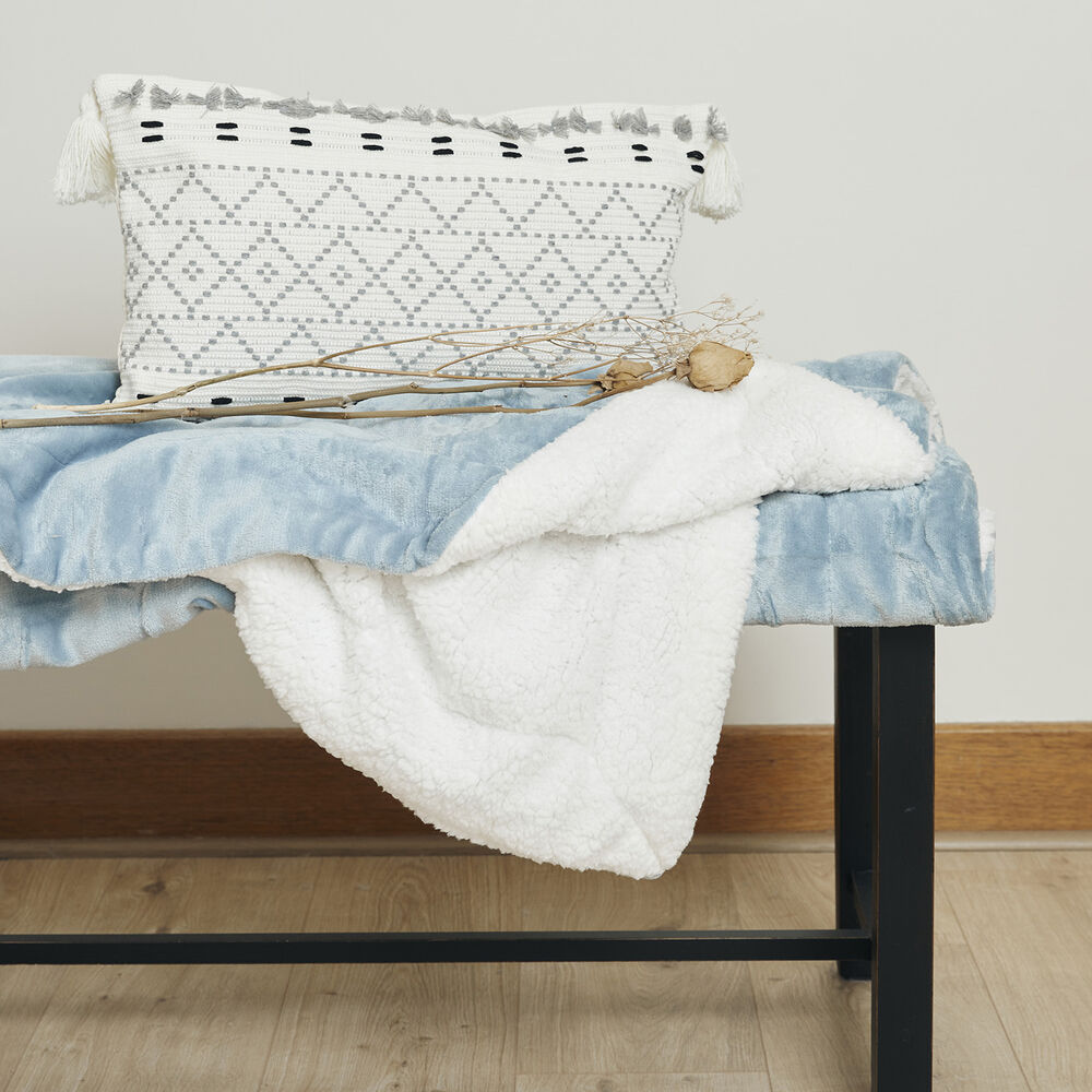 Manta Sherpa Polar Franela Azul King image number 2.0