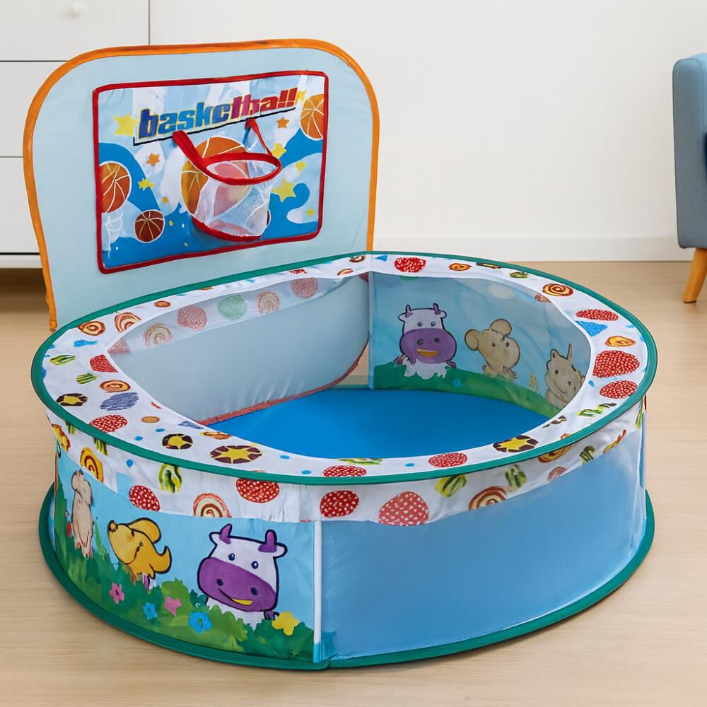 Piscina De Juegos Infantil Plegable Con Canasta Basketball image number 2.0