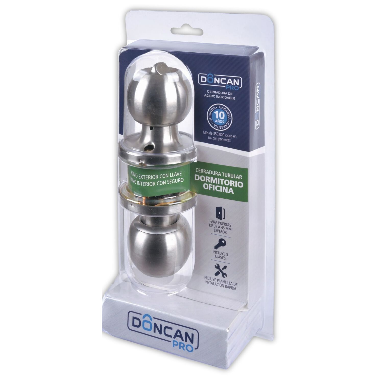 Pack De 3 Cerraduras Dormitorio & Oficina Ac Inox Doncan Pro image number 7.0
