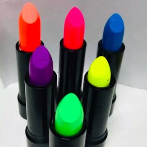 6 X Lápiz Labial Colores Flúor Glow Uv
