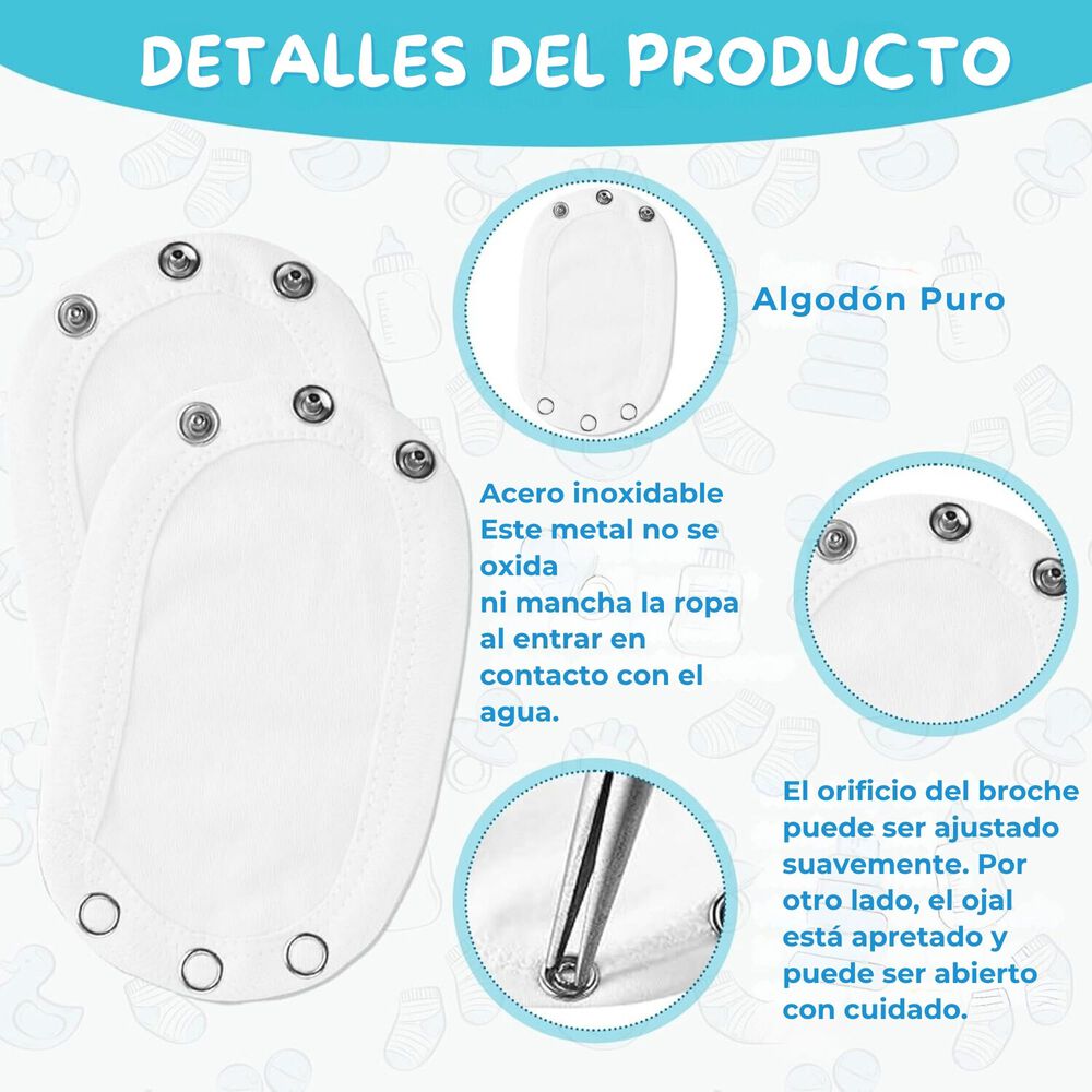 Pack 5 Unidades Extensor Body Bebé +pack 5 Bodys Manga Corta Algodón Niña Rosa Floreado image number 5.0