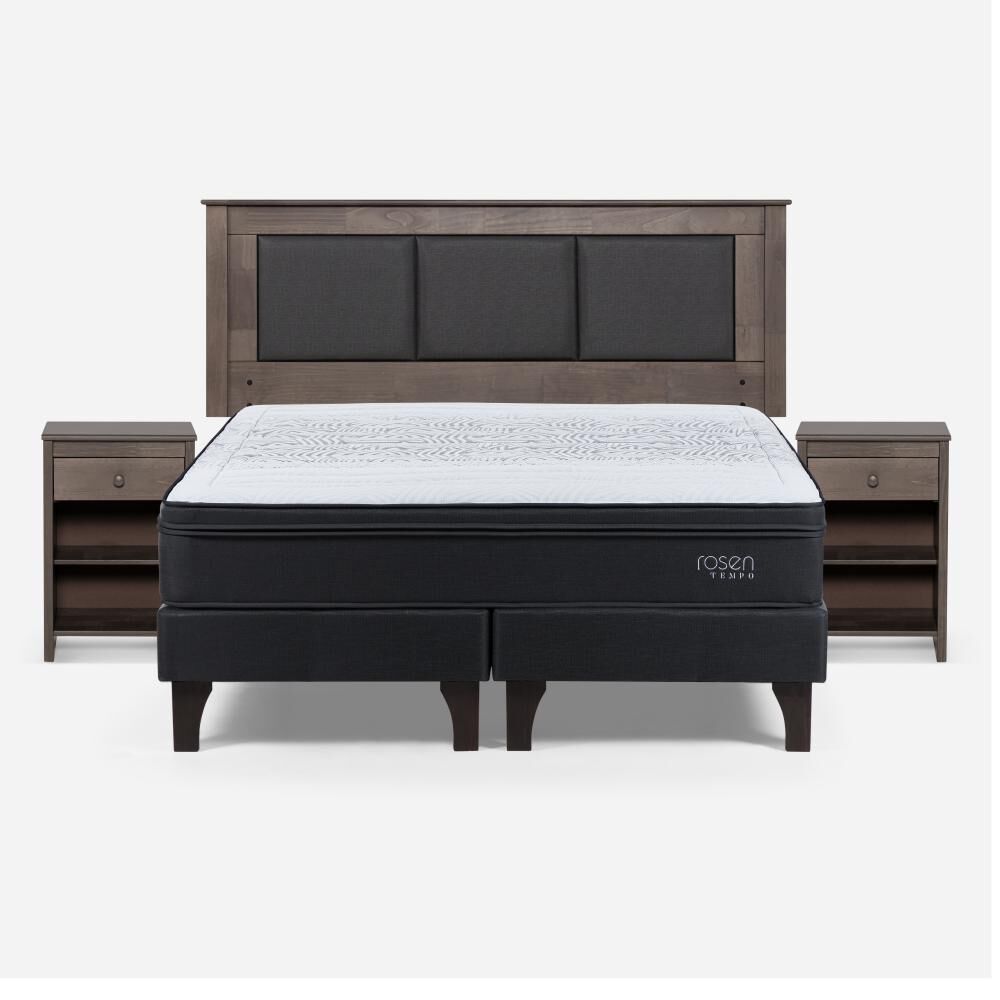 Cama Europea Rosen Tempo / 2 Plazas / Base Dividida + Set De Maderas image number 0.0