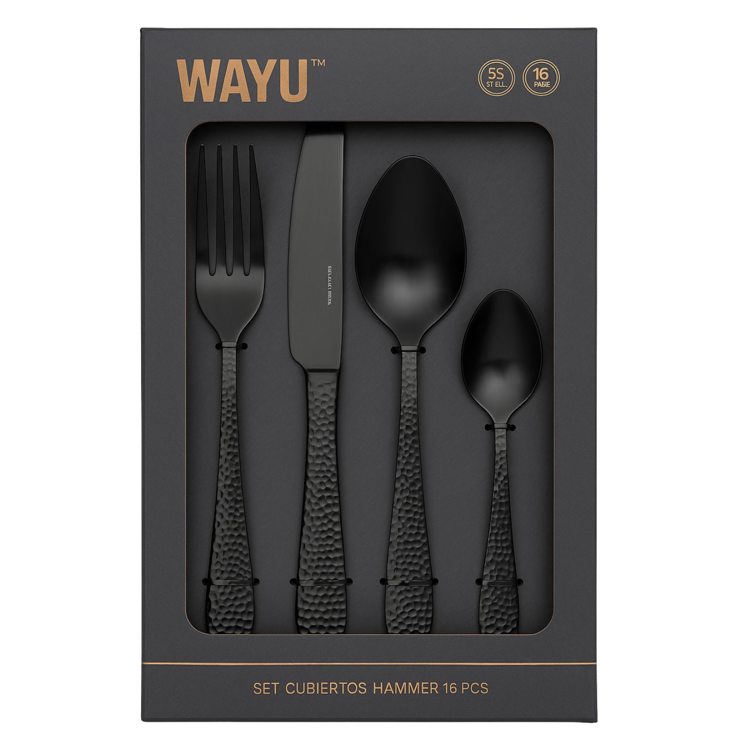 Set De Cubiertos 16 Piezas Hammer Wayu Elegante Comida image number 0.0