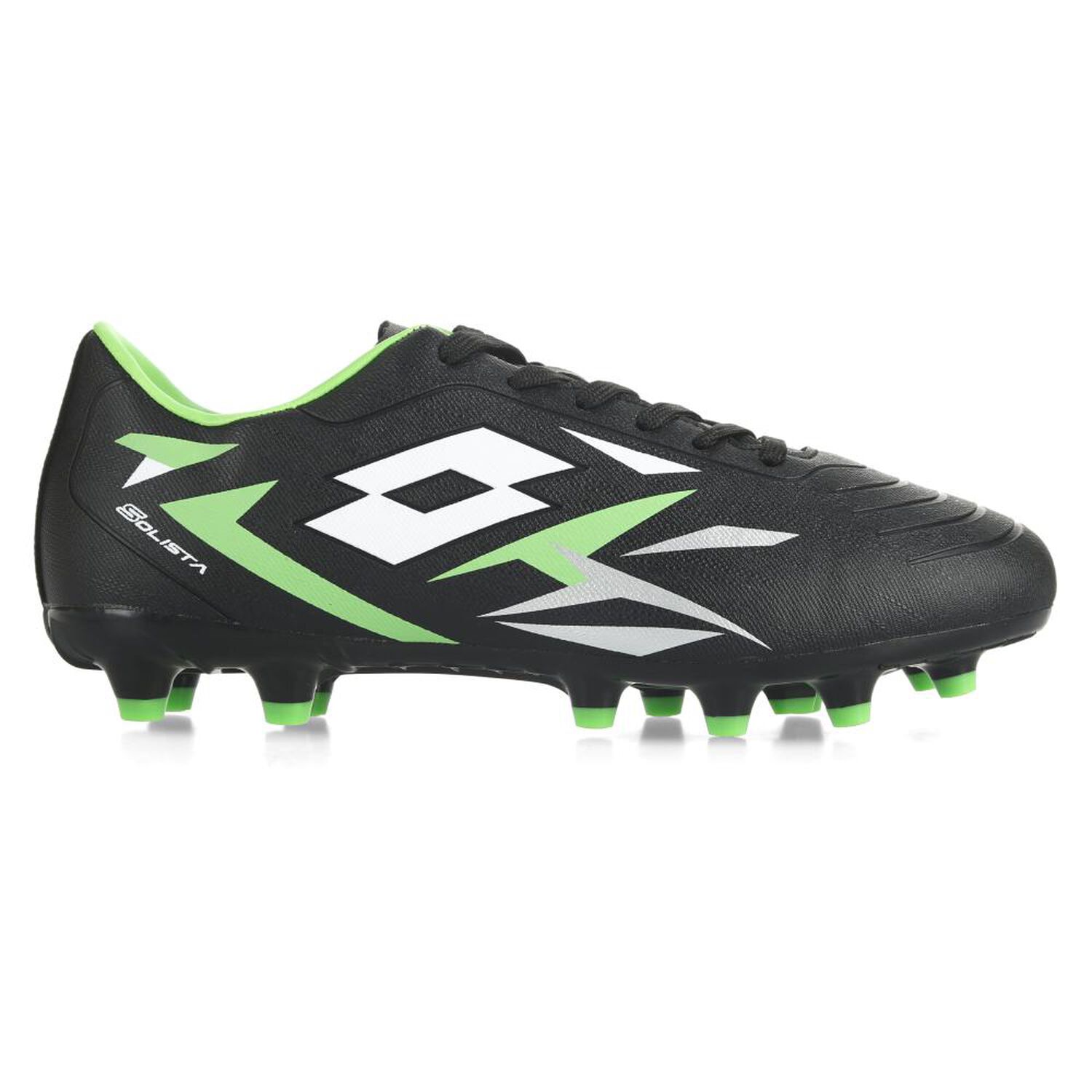 Zapato De F&uacute;tbol Juvenil Lotto Solista Fg Jr Negro/verde image number 2.0