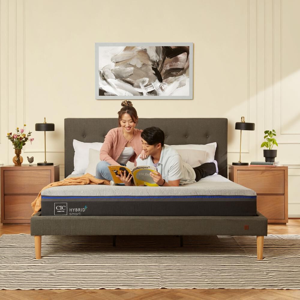 Cama Europea Cic Hybrid Plus / 2 Plazas / Base Dividida + Respaldo image number 7.0