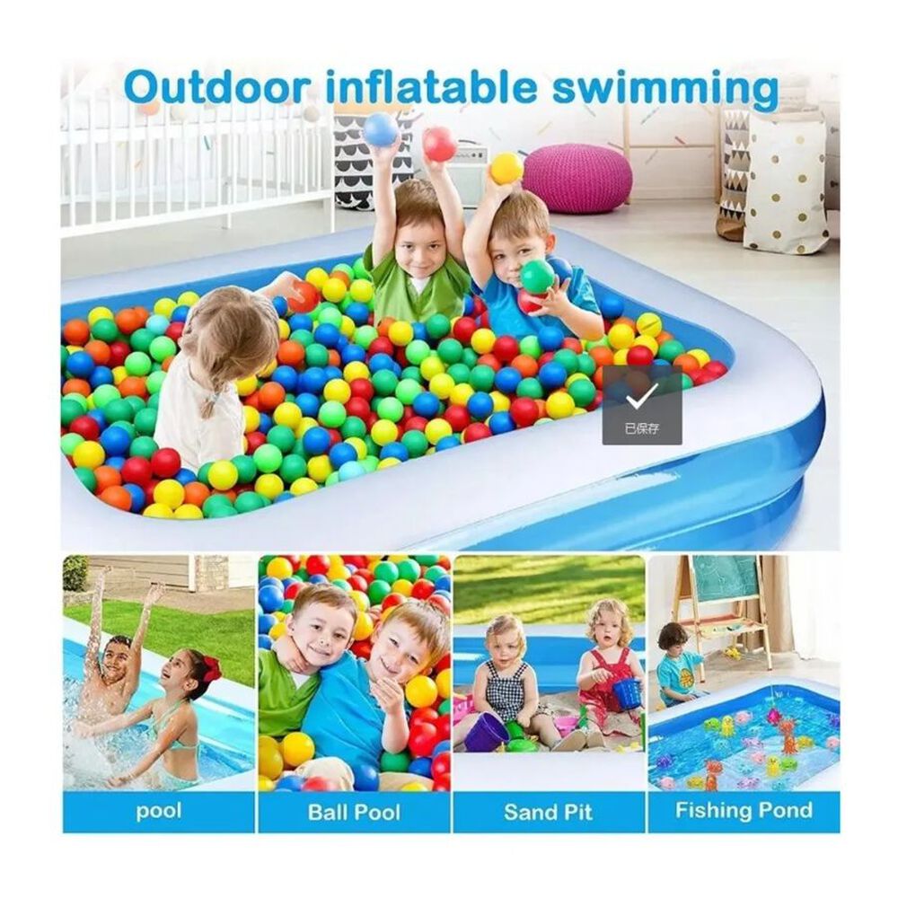 Piscina Inflable Alberca Rectangular Azul 2mx12mx40 Cm image number 1.0
