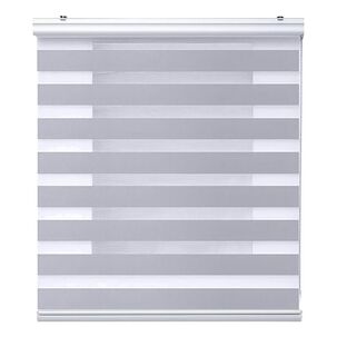 Cortina Roller Duo Zebra 100x180cm Gris Noche Y Día