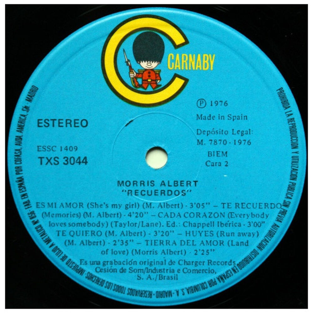 Morris Albert - Recuerdos | Vinilo Usado image number 3.0