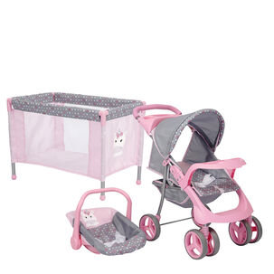 Coche Travel De Juguete Para Muñeca + Cuna Unicornio Bebesit