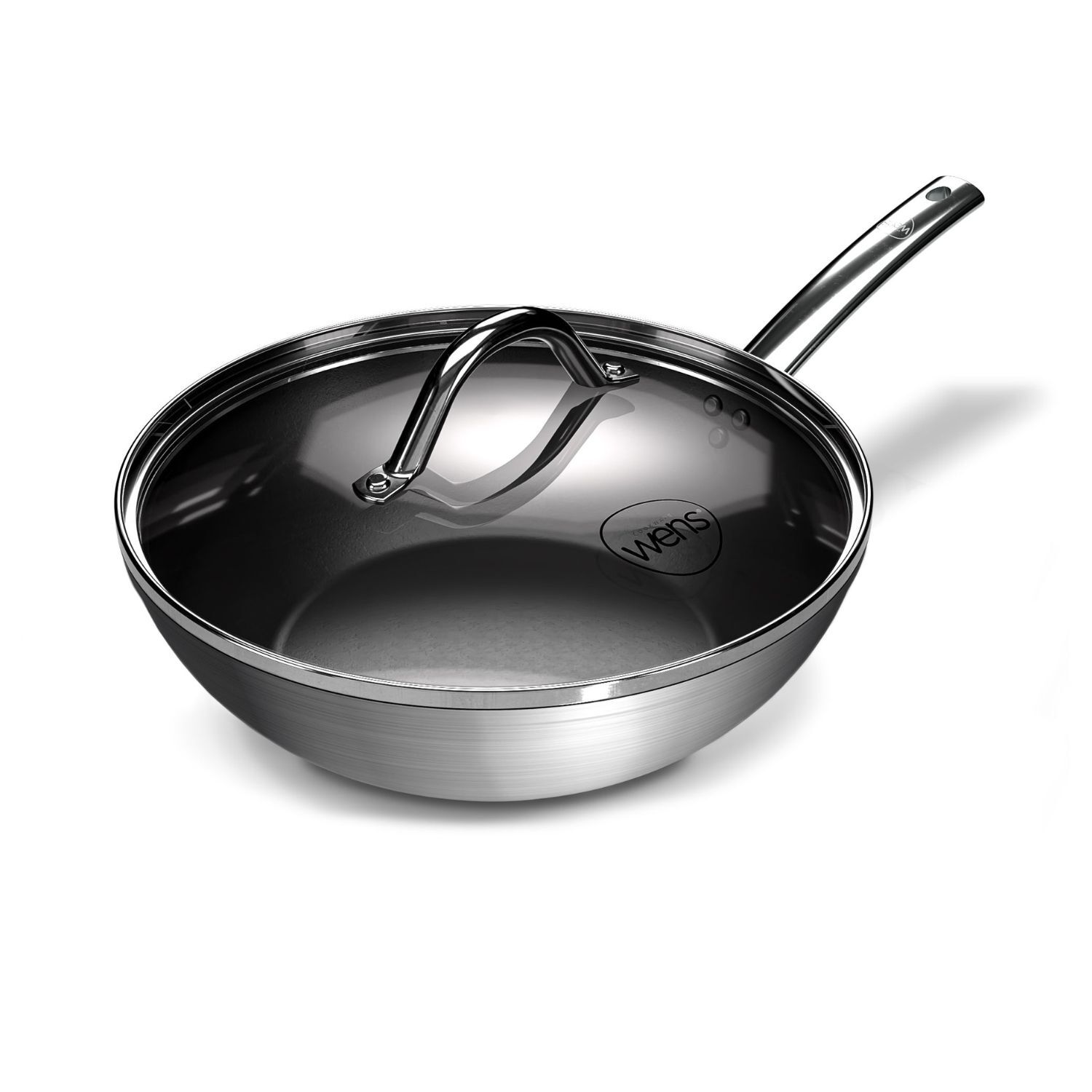Wok Wens Hard Anonized 28cm Acero Inoxidable Tapa De Vidrio image number 1.0