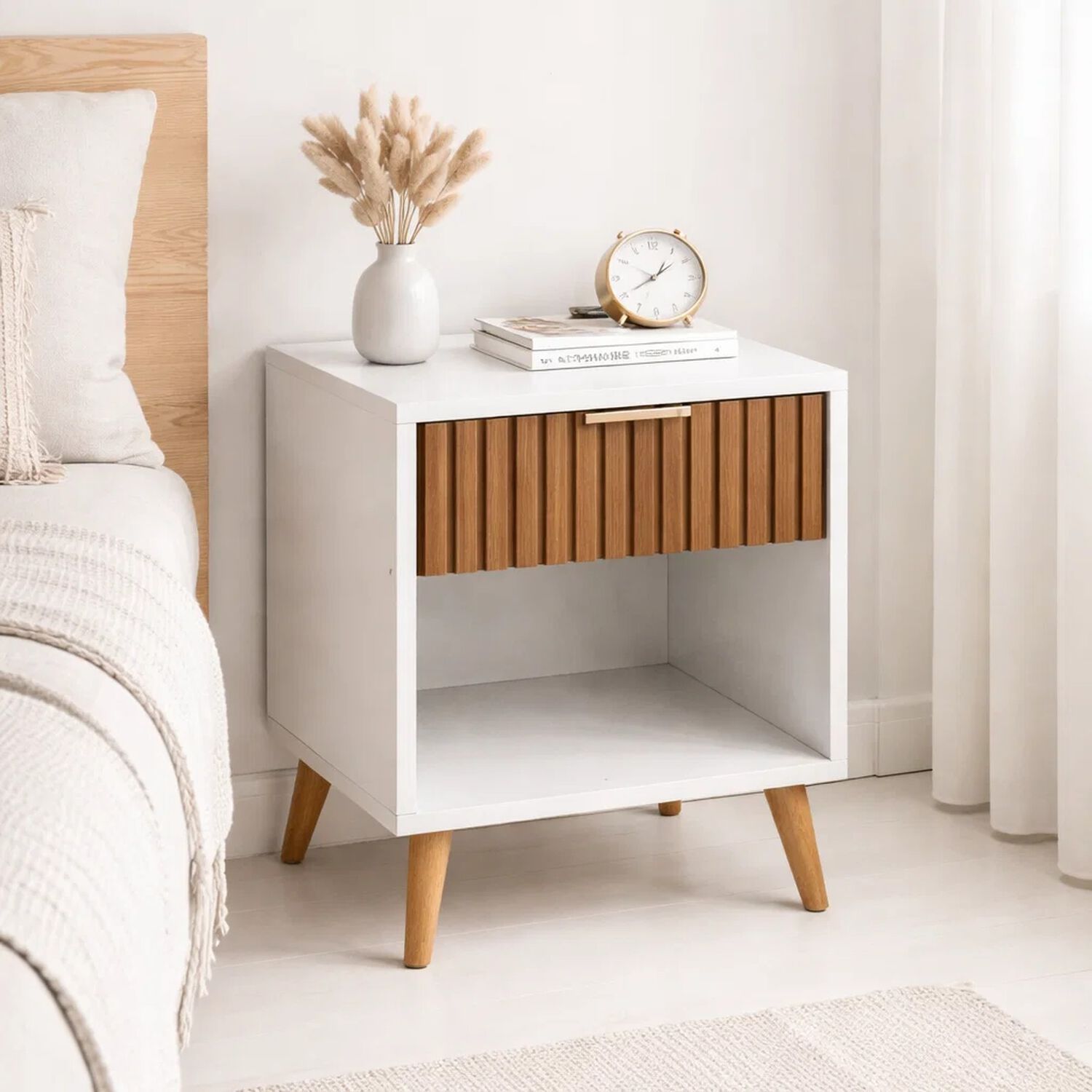 Velador Toulouse Blanco / Madera image number 1.0