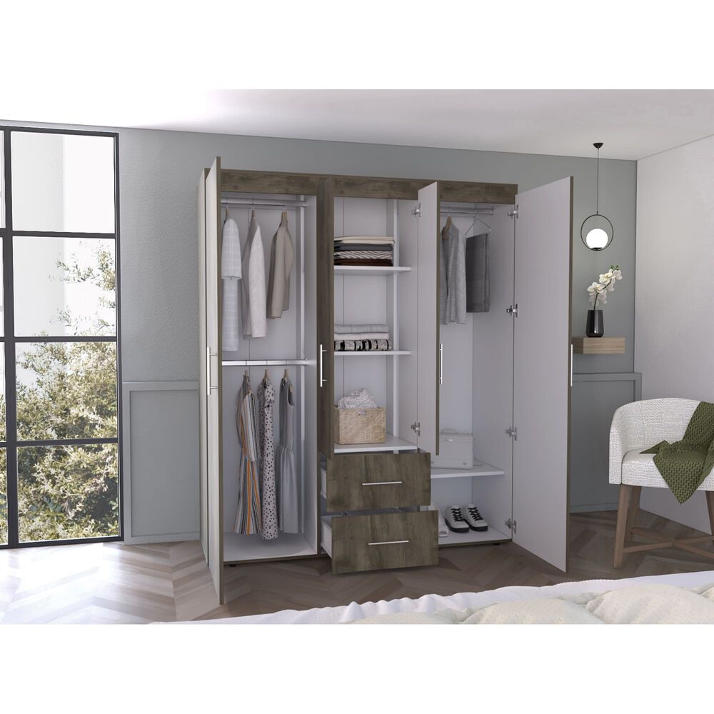 Closet 4 Puertas Fm Melamina 177,9x150,3x50,4 Cm Café Oscuro image number 5.0