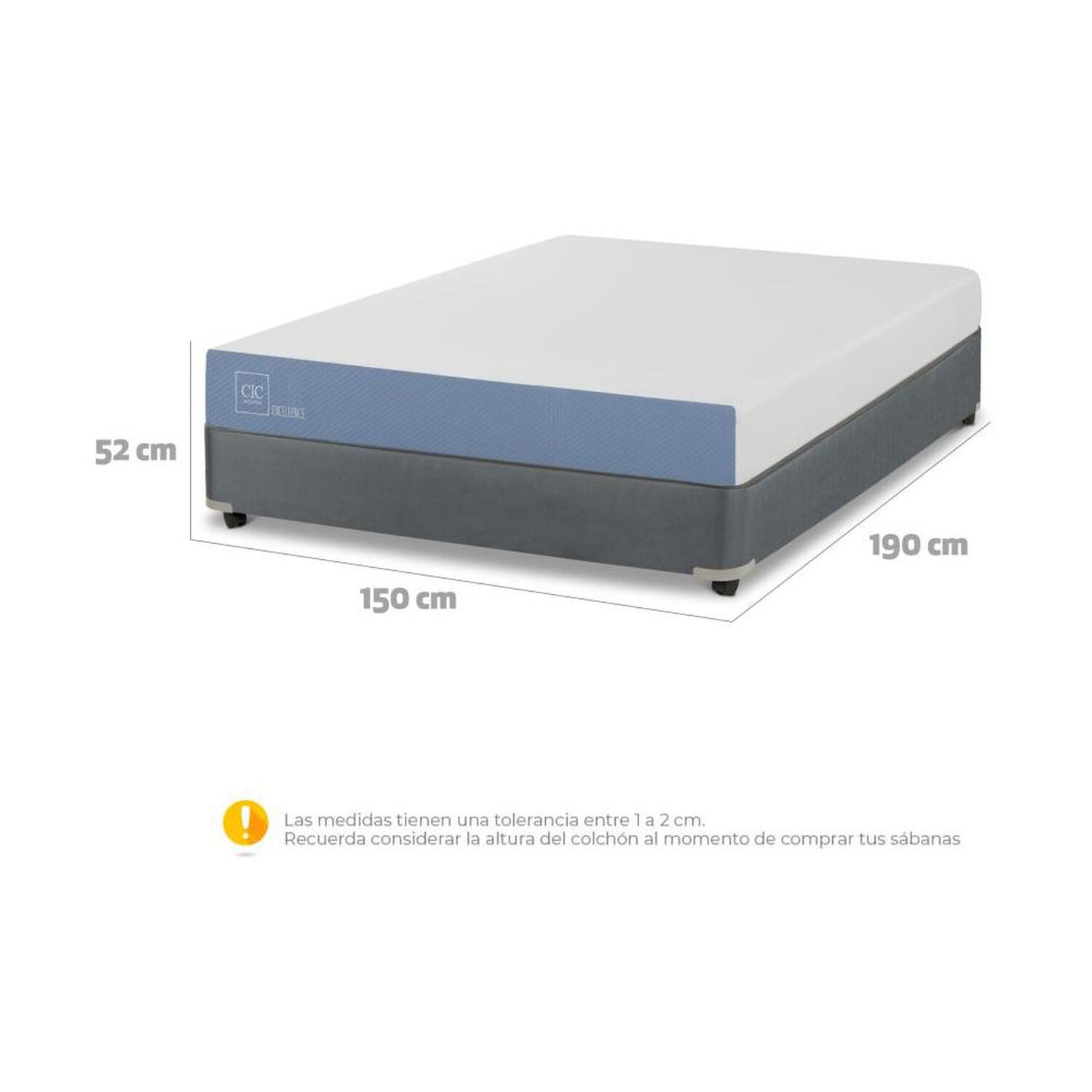 Cama Americana Cic Excellence / 2 Plazas / Base Normal image number 2.0