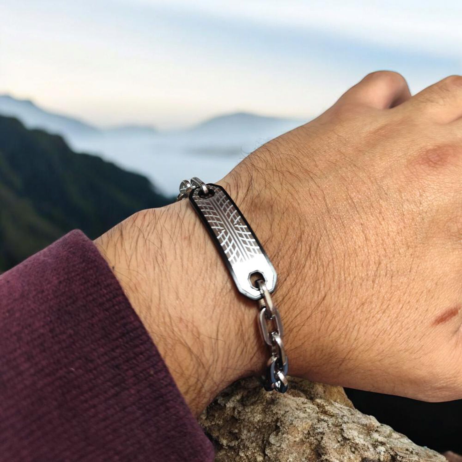 Pulsera De Hombre Cat J002b00121 Plateado-negro image number 3.0