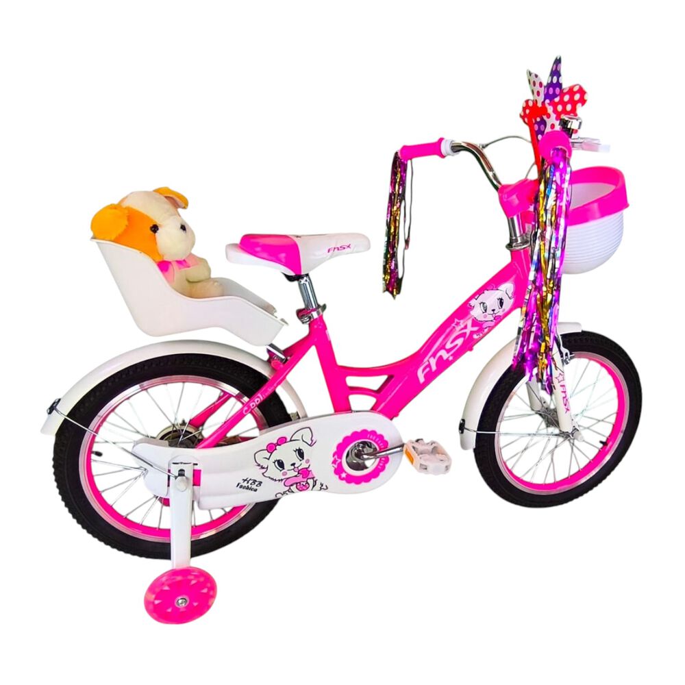 Bicicleta Aro 16 Infantil Con Peluchero Rosada Fnsx image number 4.0