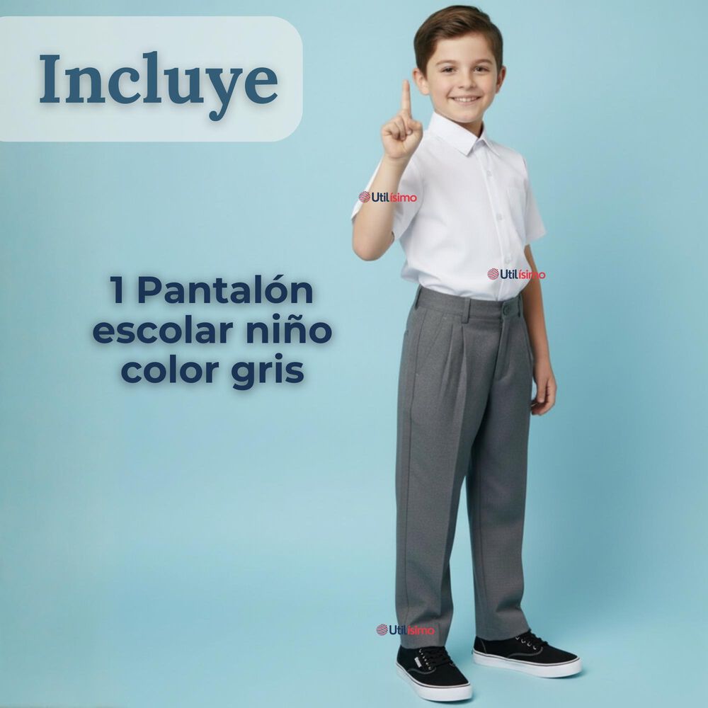 Pantal&oacute;n Escolar Colegio Cl&aacute;sico Ni&ntilde;o Gris image number 1.0