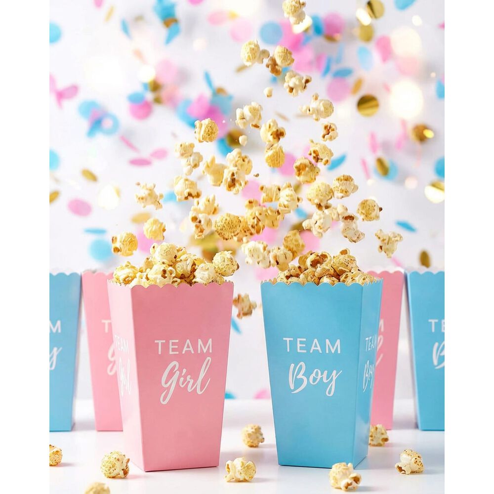Pack De 12 Caja De Pop Corn Baby Shower Revelacion De Genero image number 4.0