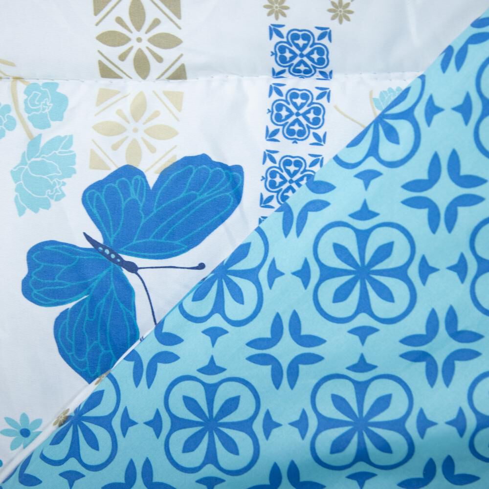 Set Plumón + 2 Almohadas Casaideal Mariposa Azul / 2 Plazas image number 3.0
