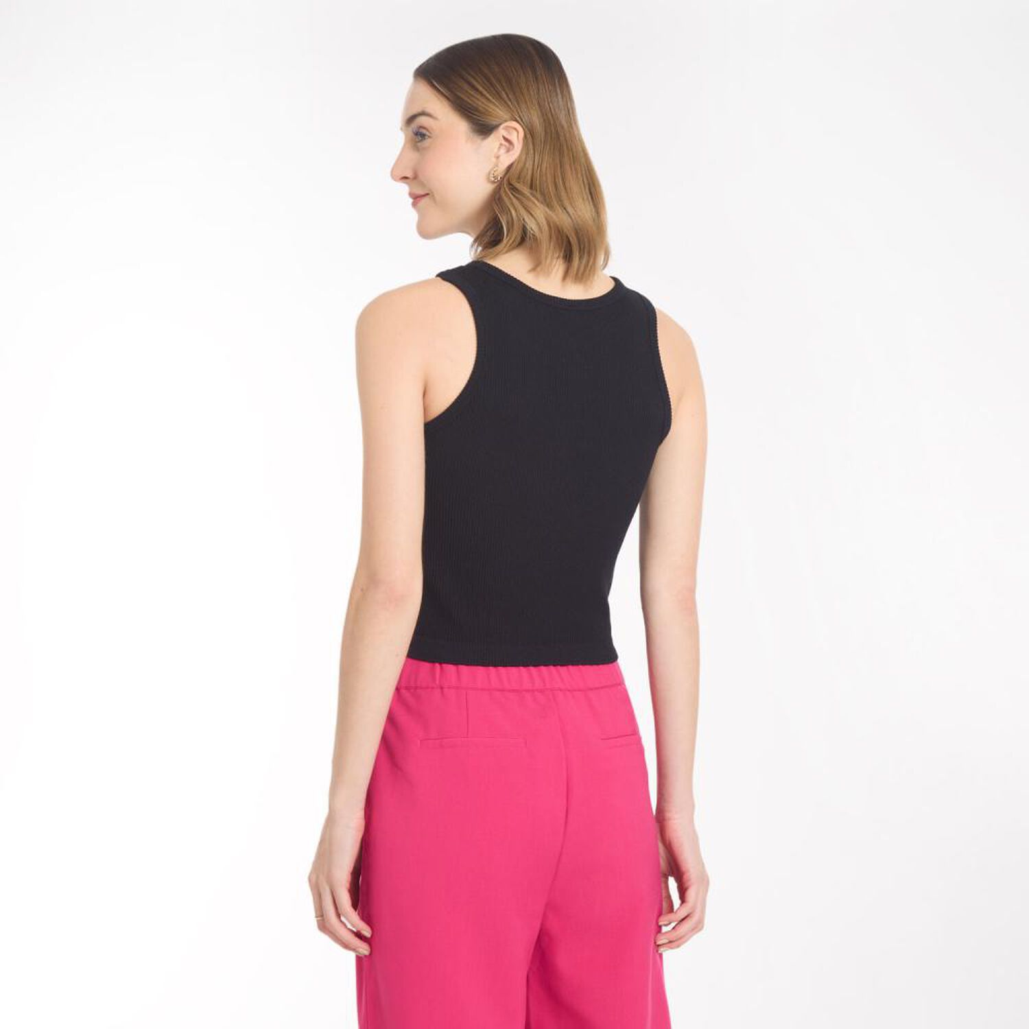 Polera Crop Sin Costuras Sin Mangas Cuello Redondo Mujer Freedom image number 3.0