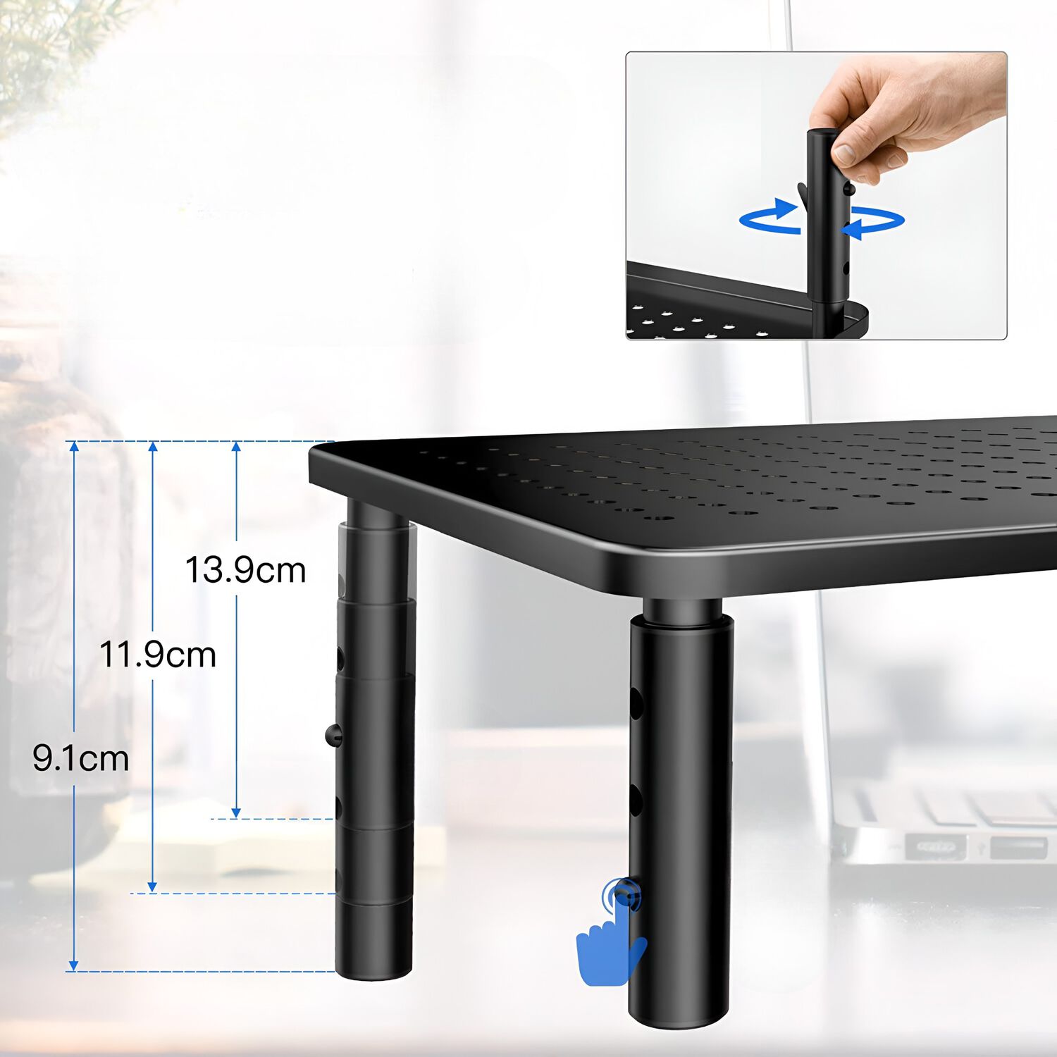 Base Para Soportar Monitor Ajustable 12 Kg Max Aluminum Desk image number 5.0