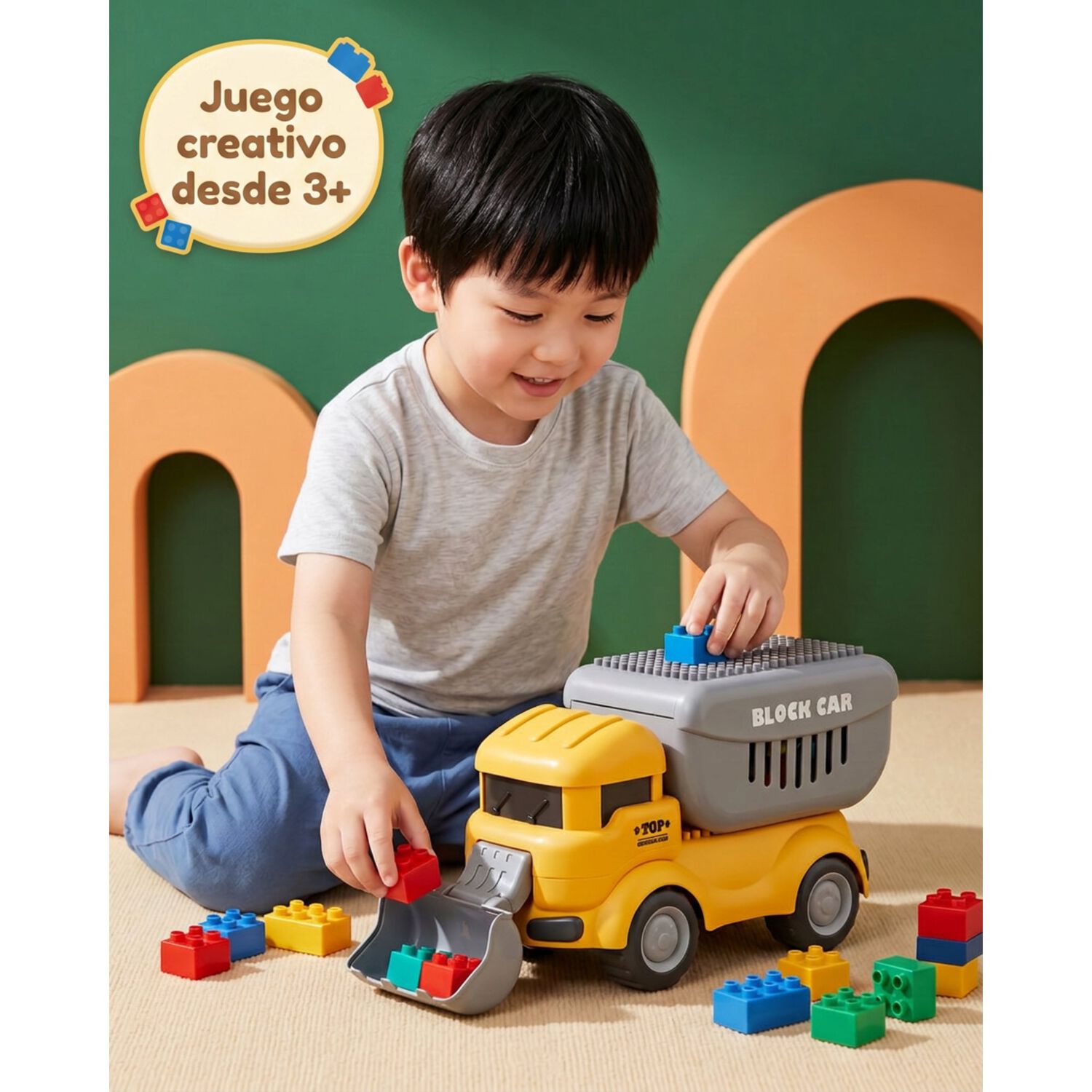 Cami&oacute;n Juguete Dinosaurio Con Bloques Did&aacute;cticos Para Ni&ntilde;os image number 6.0
