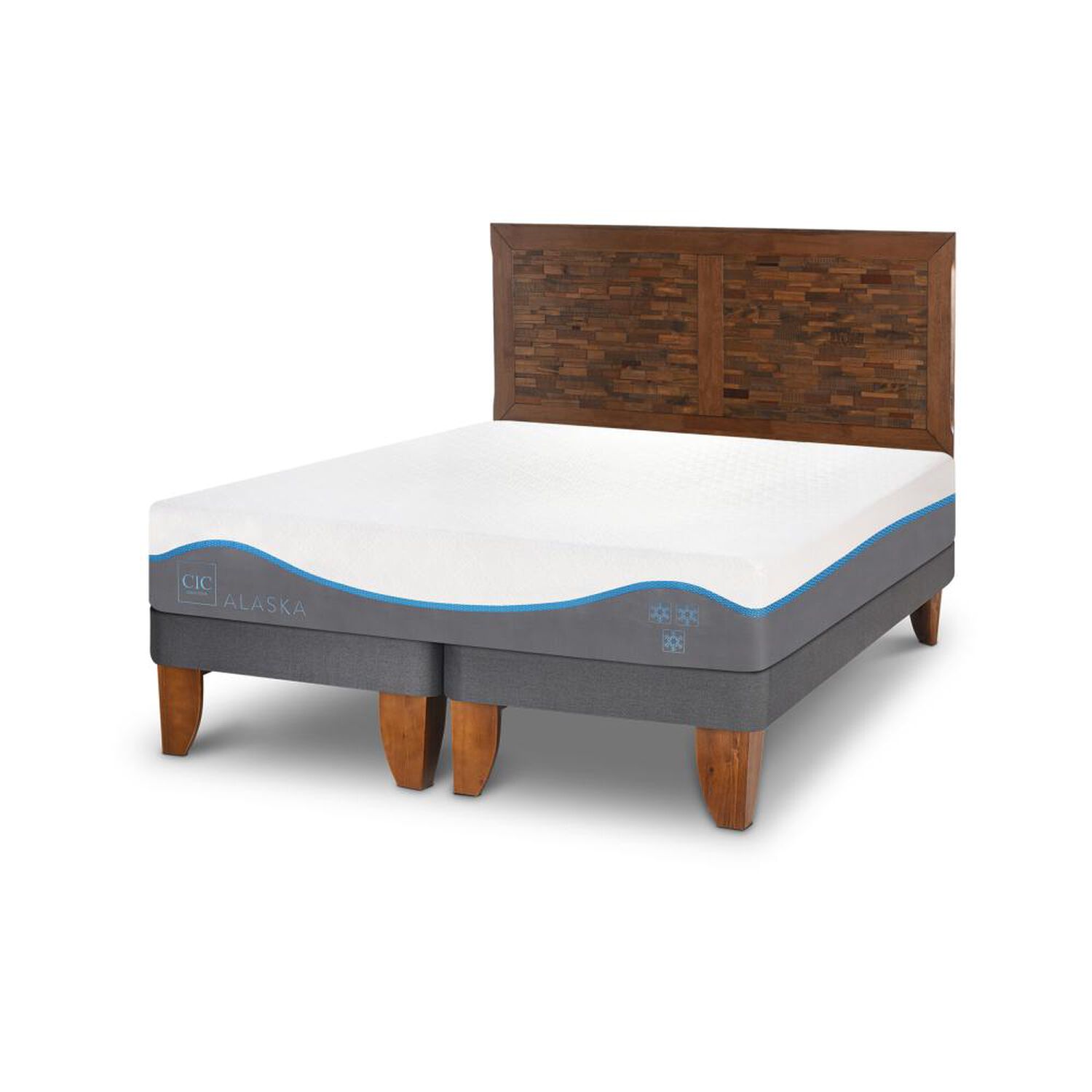 Cama Europea Cic Alaska / King / Base Dividida + Respaldo image number 1.0