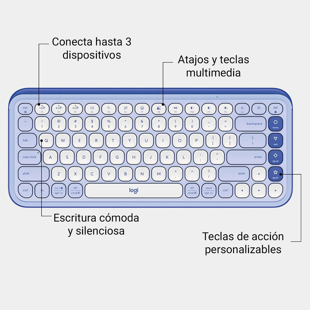 Kit Teclado Y Mouse Inalámbricos Logitech Pop Icon Lila image number 1.0