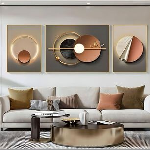 Set De 3 Cuadros Decorativos Hogar Aluminio Modelo Bb