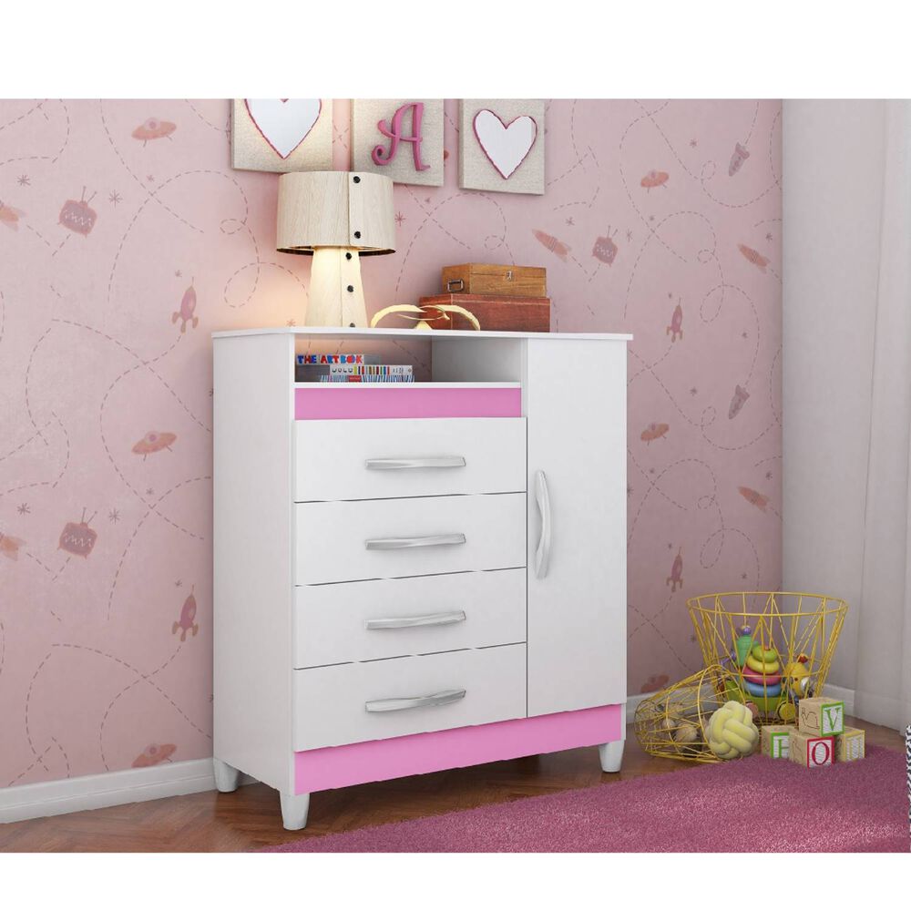 Comoda 4 Cajones 1 Puerta Turqueza Cuadraflex image number 2.0