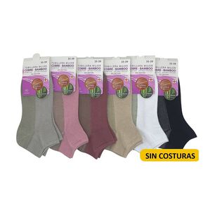 Calcetas Tobilleras Sin Costuras Para Mujer Con Bambu Y Cobre - 6 Pares