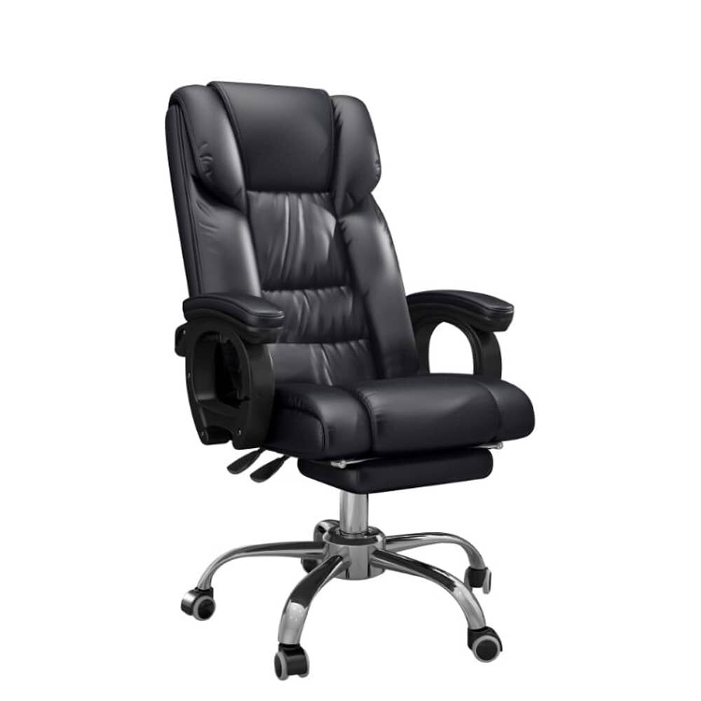 Sill&oacute;n Ejecutivo De Cuero Pu Reclinable Reposapi&eacute;s Reclinable image number 0.0