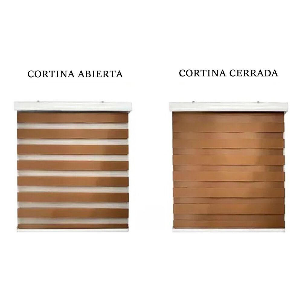 Cortina Roller Duo Zebra 100x180cm Noche Y Día Café image number 3.0