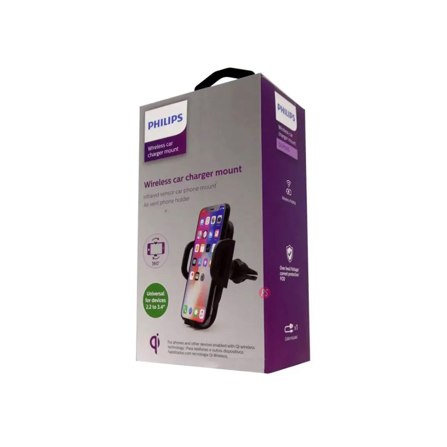 Soporte Celular Autom&oacute;vil Con Cargador Qi Philips Dlp9315 - Ps image number 4.0