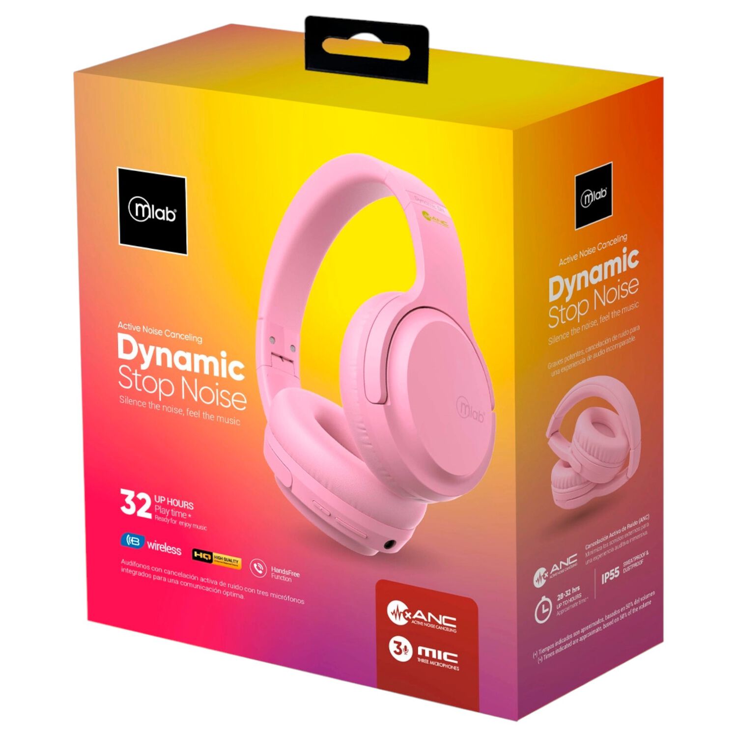 Aud&iacute;fonos Anc Bluetooth Dynamic Stop Noise Confort Pink 32h image number 5.0