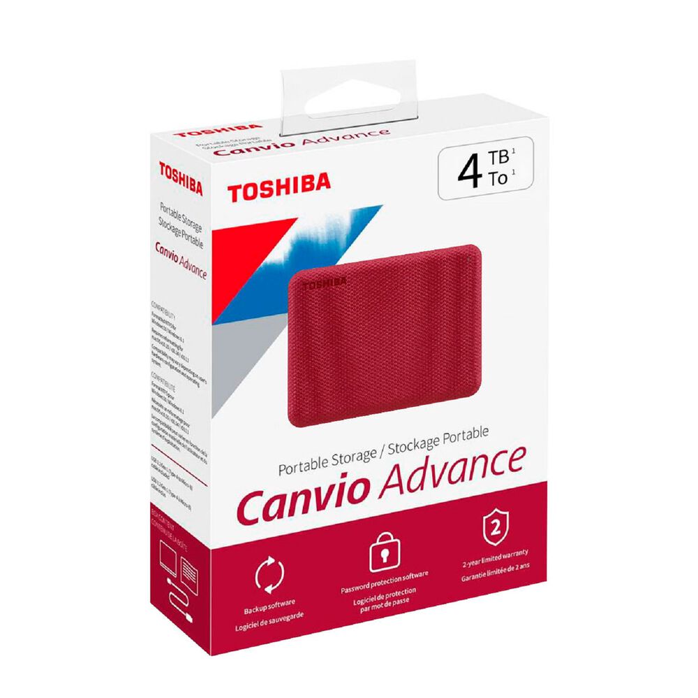 Disco Duro Externo Toshiba 4tb Canvio Advance Rojo image number 6.0