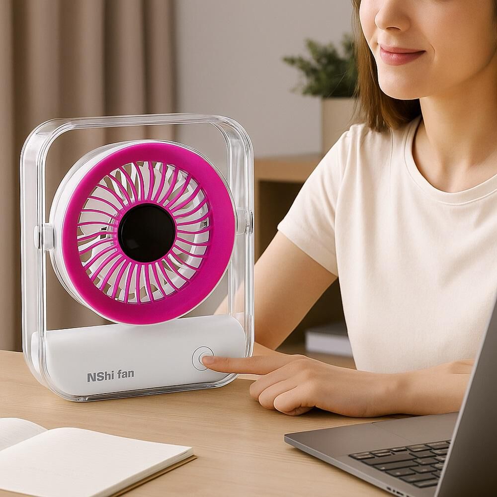Mini Ventilador Portátil Recargable De Escritorio image number 4.0