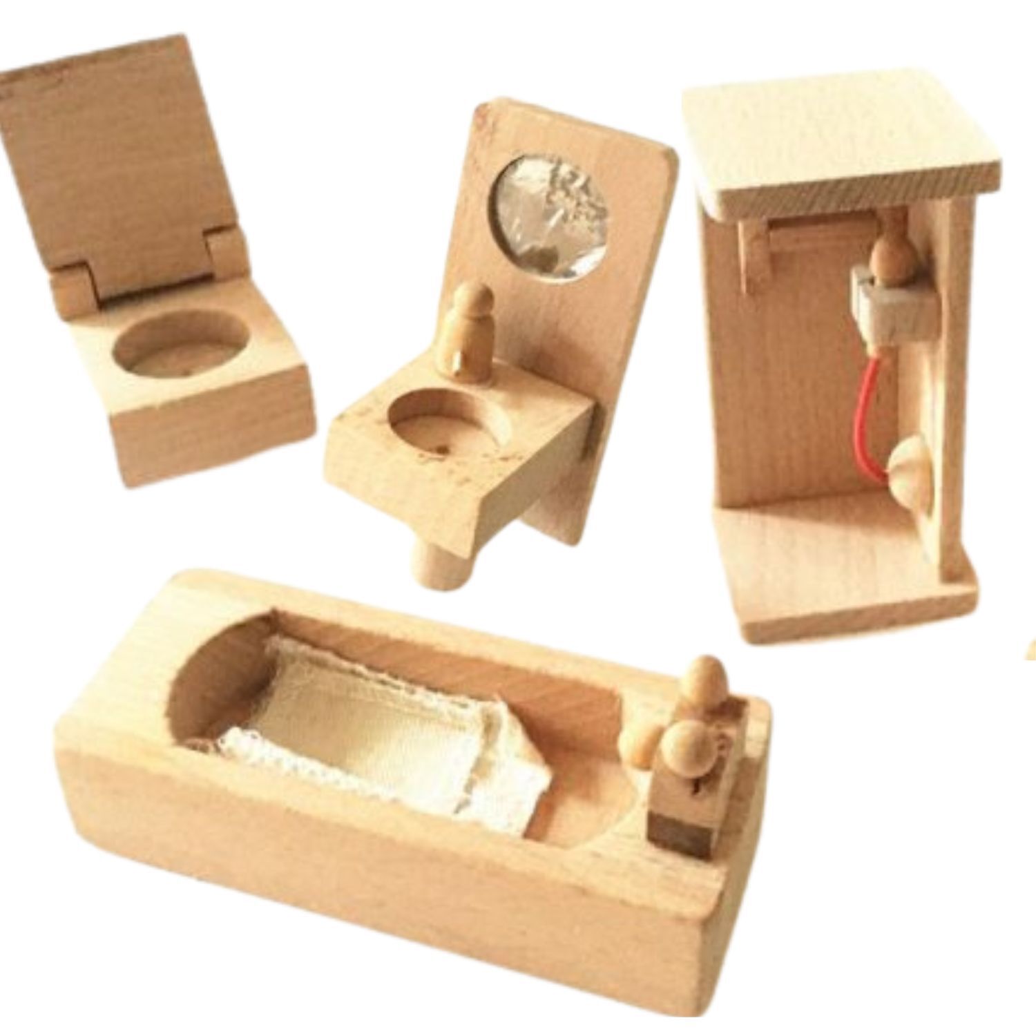 Muebles En Miniatura De Madera De Ba&ntilde;o Para Ni&ntilde;os De +3 A&ntilde;os image number 2.0