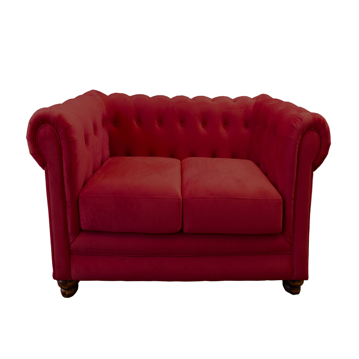 Sofa Florencia 2 Cuerpos Tela Velvet Burdeo image number 0.0