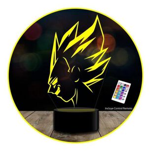 L&aacute;mpara 3d 7 Colores Vegeta Dragon Ball (estoykuku)