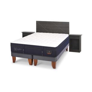 Cama Europea Cic Super Premium / King / Base Dividida + Set De Maderas
