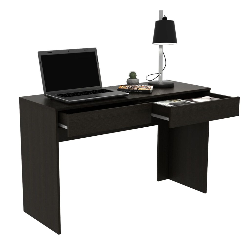 Escritorio Moderno Con 2 Cajones 75x120x45 Cm Negro image number 1.0