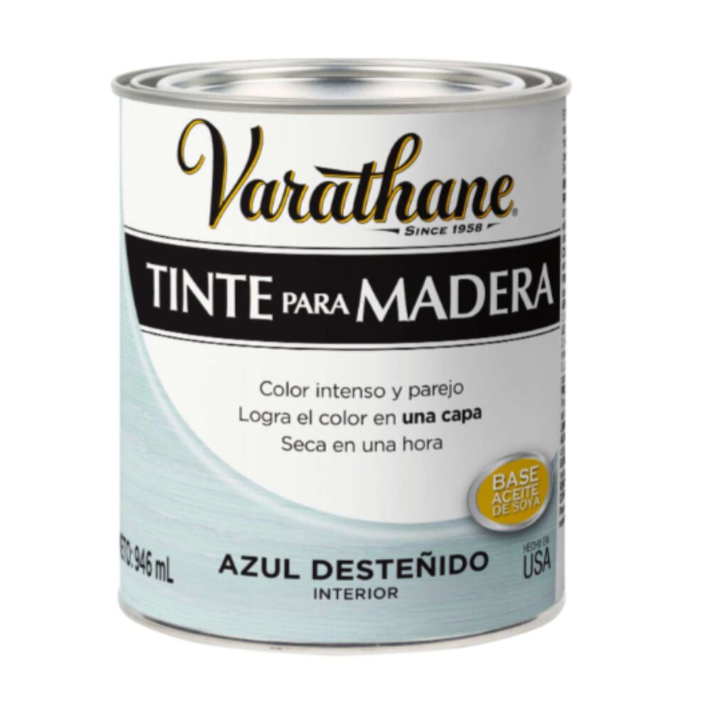 Tinte Para Madera Satinado 946ml Azul Desteñido - Varathane image number 0.0